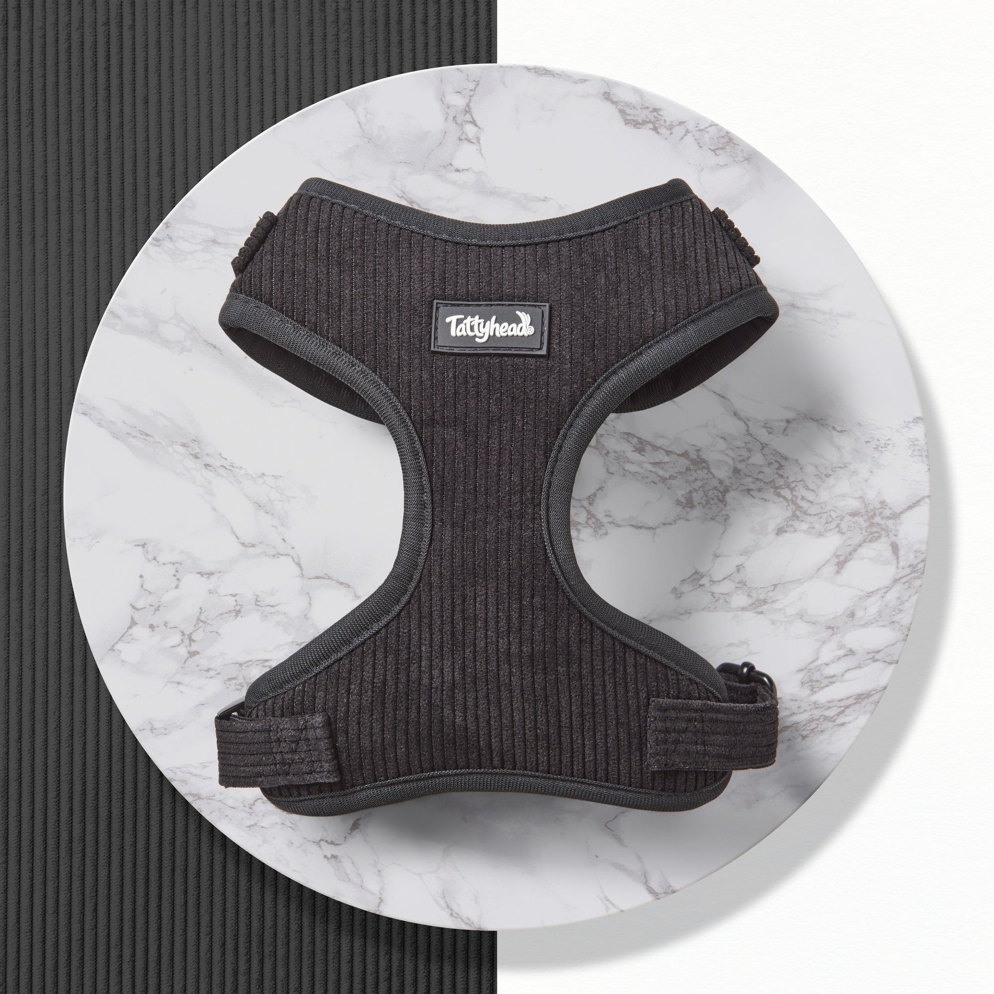 Midnight Black Corduroy - Adjustable Dog Harness