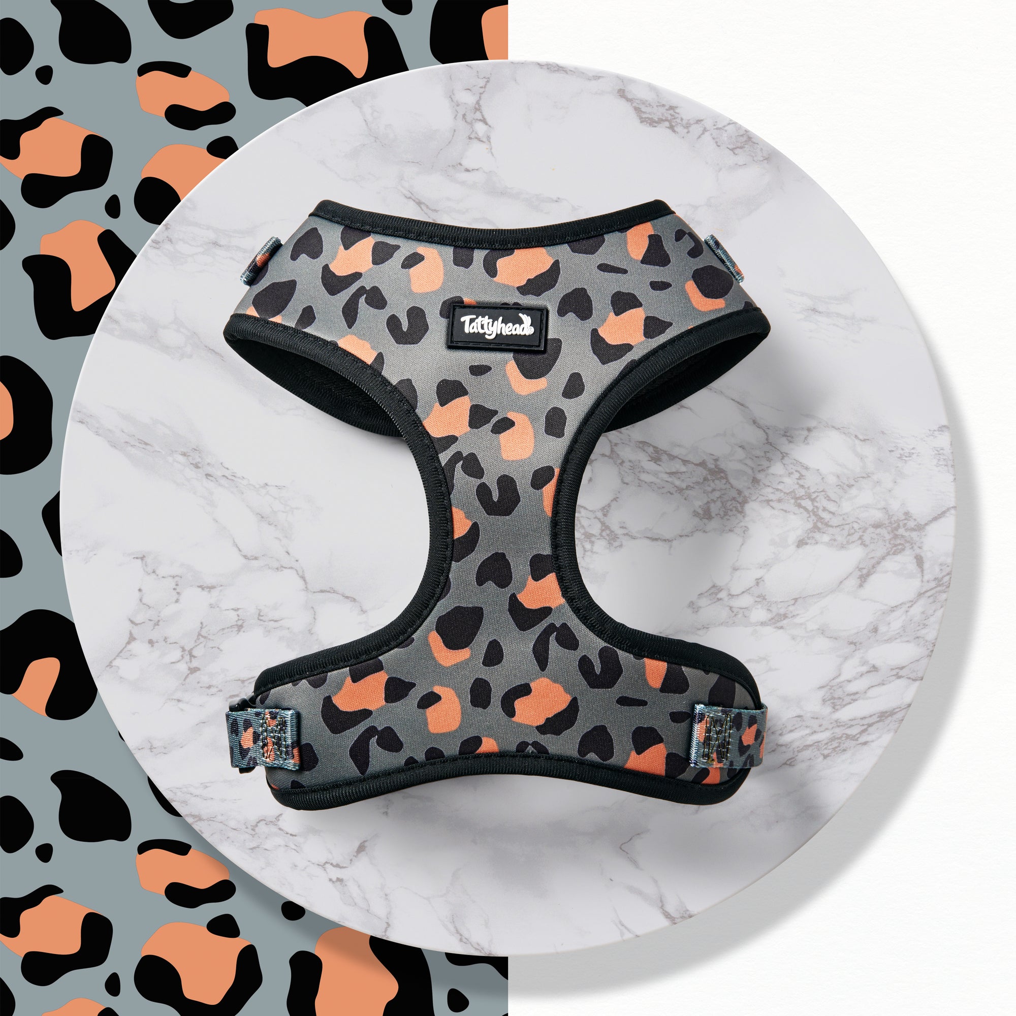 Khaki Safari Leopard Print - Adjustable Dog Harness