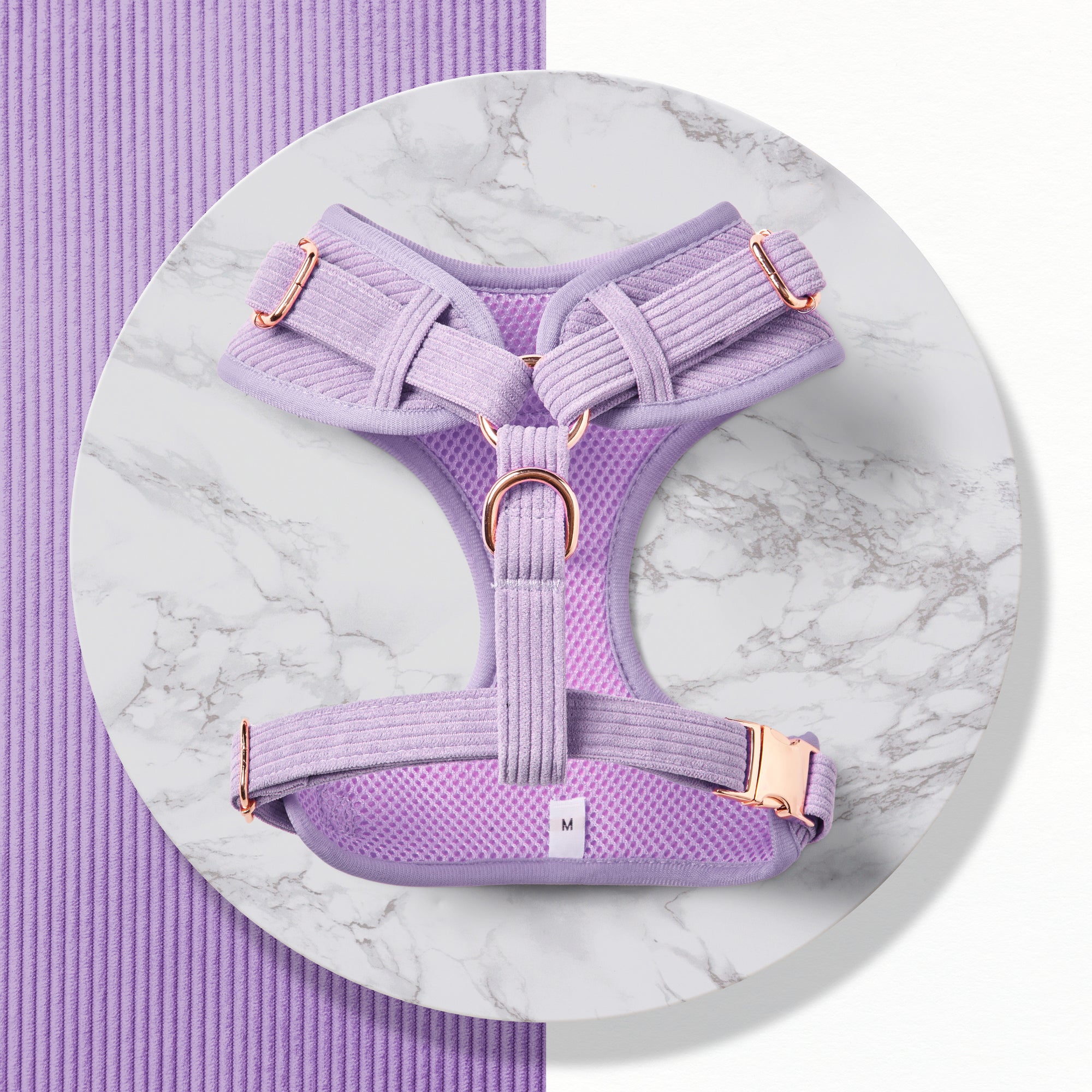 Lavender Lilac Corduroy - Adjustable Dog Harness