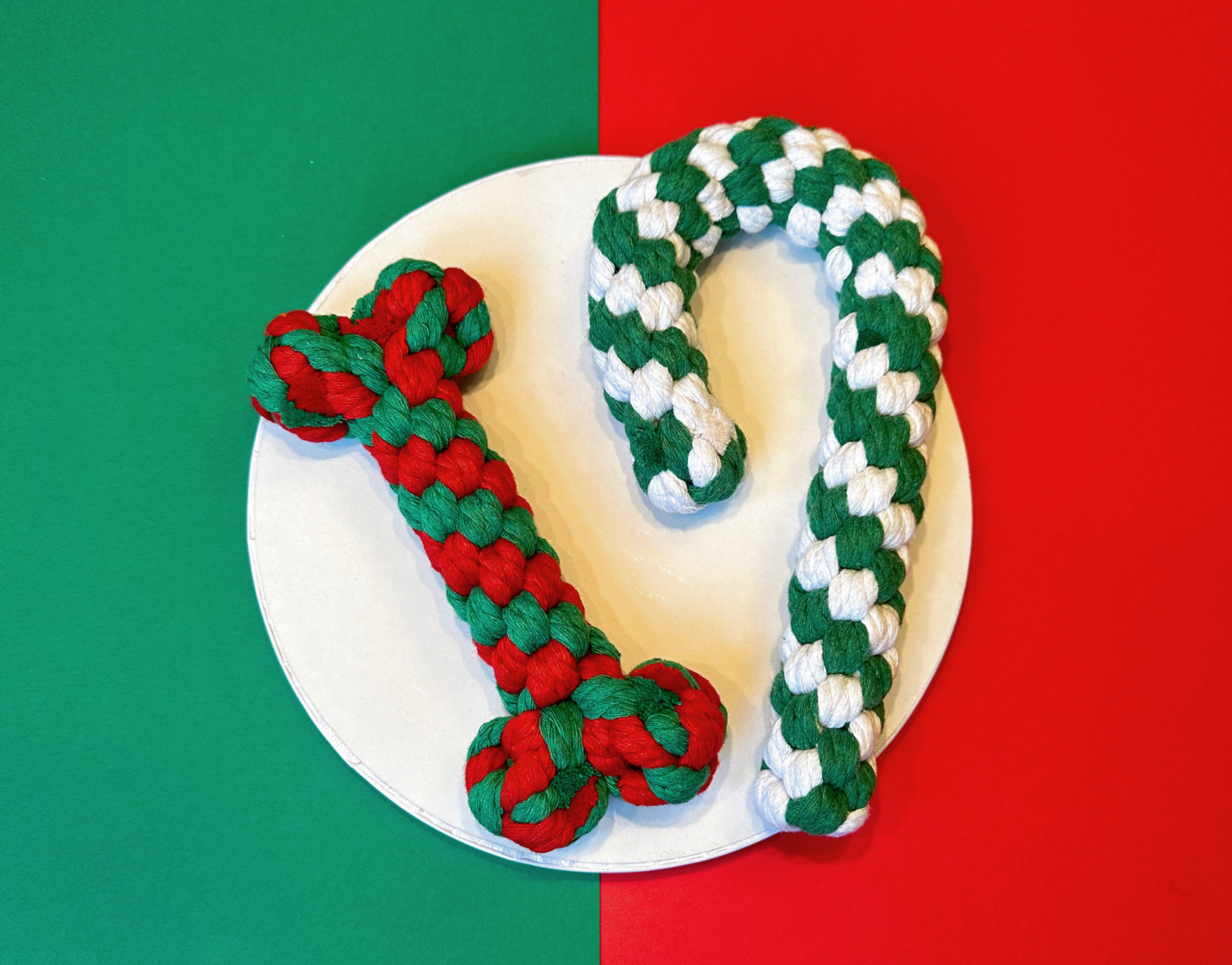 Christmas Rope Toy Bone Duo Set
