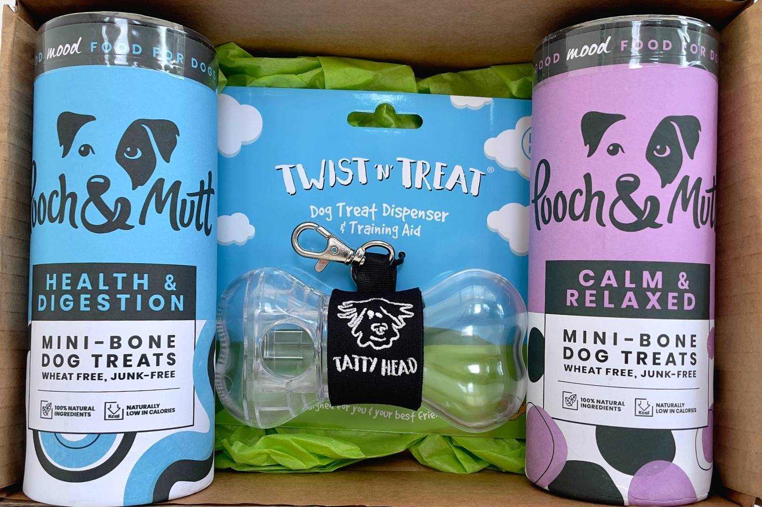 Clear Treat Dispenser and Dog Biscuit Duo Combo