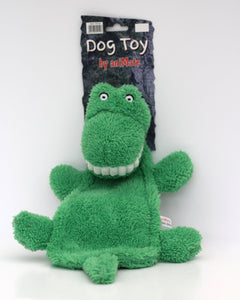 Green Animate Crocodile Plush Dog Toy from gift box with squeaker