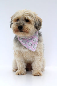 Pale pink small dog bandana side