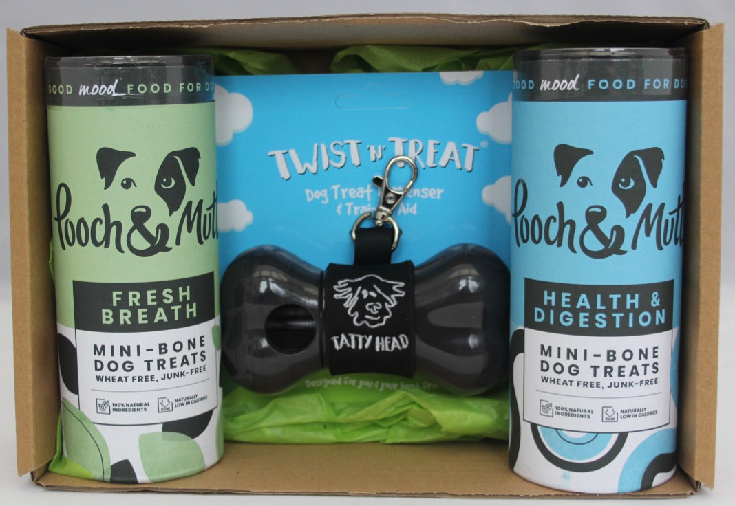 Grey Treat Dispenser and Dog Biscuit Duo Combo